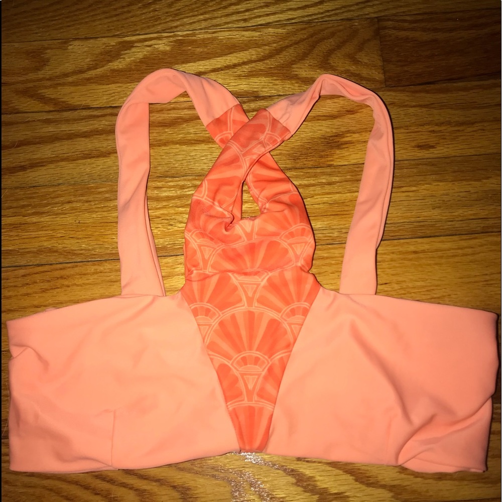 Orange citrine swim bikini top